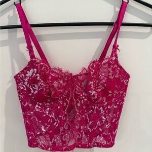 Victoria's Secret Pink Lace Bra with Sweetheart Neckline